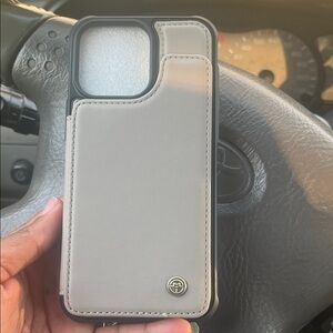 Gray Leather Phone Case